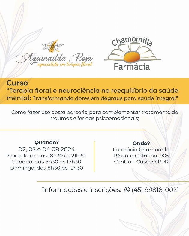 Curso imperdível de terapia floral!